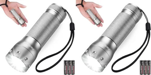 Vista 12 de EverBrite Mini linterna, luz de flash LED con zoom, 3 modos, 3 pilas AAA incluidas, linterna pequeña de mano para camping, emergencia, hogar - azul