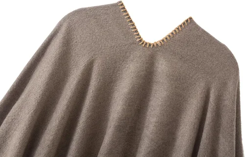 Vista 194 de Urban CoCo Poncho de colores para mujer, chal con frente abierto, color en bloques