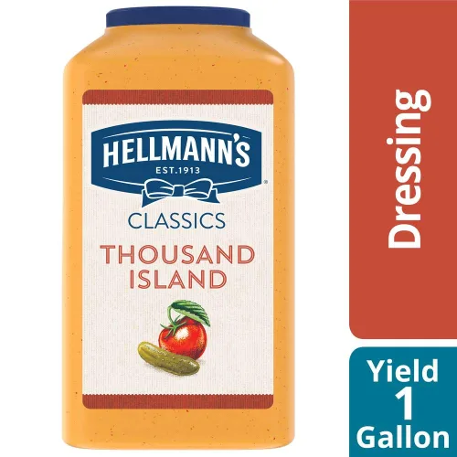 Vista 4 de Hellmann's Classics Thousand Island - Jarra de aderezo de ensalada sin gluten, sin sabores artificiales, jarabe de maíz con alto contenido