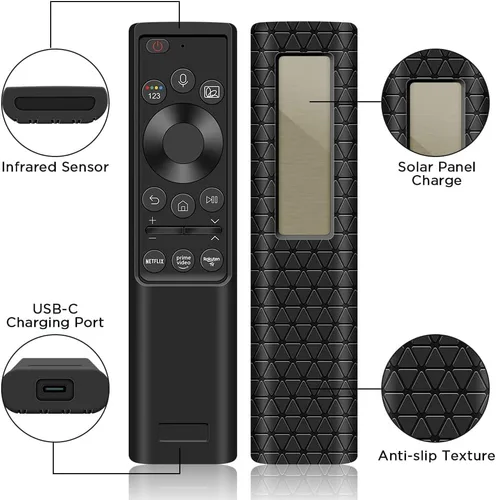 Vista 4 de Funda de silicona para Samsung BN59-01357A BN59-01363A BN59-01311B, contraportada antideslizante para control remoto de células solares 2021, funda