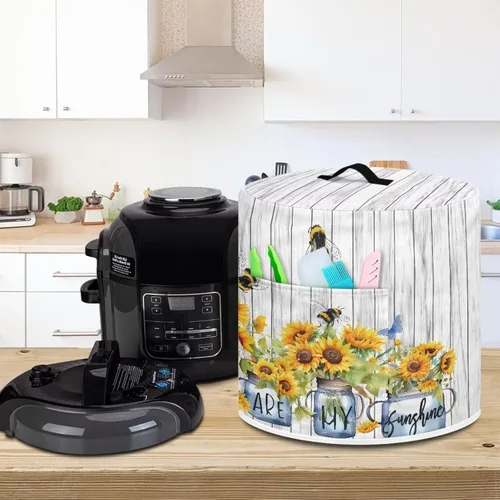 Vista 3 de Cubierta aislada para aparatos de olla a presión, también apta para olla arrocera, freidora de aire y olla de barro, cubierta antipolvo de 3 cuartos