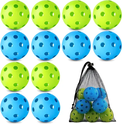 Vista 18 de Coopay Paquete de 12/50/100 pelotas de práctica de béisbol, bolas de entrenamiento de plástico, bolas de sóftbol huecas ligeras con una bolsa