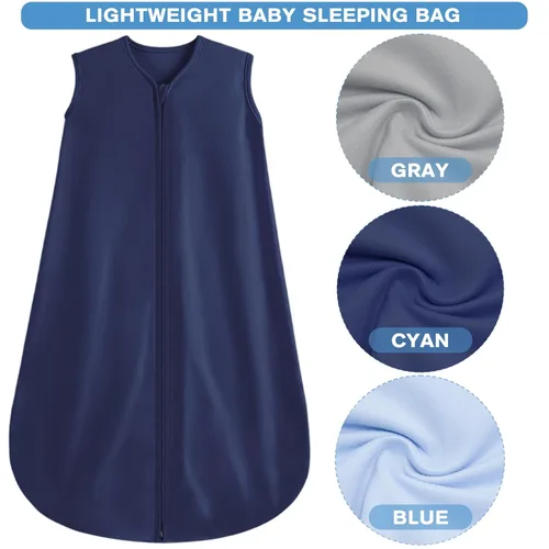 Vista 4 de BSTOPPT - Paquete de 3 sacos de dormir para bebés de 0 a 6 meses, 100 % rayón y algodón, con cierre de 2 vías, cómodos, elásticos y delgados. TOG