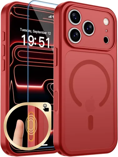 Vista 16 de zapica Funda magnética para iPhone 15 Plus y iPhone 14 Plus, con protector de pantalla de vidrio templado, compatible con MagSafe, translúcida mate