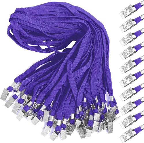 Vista 14 de Marspark Cordones a granel con clip para cuello plano con gancho giratorio para tarjetas de identificación