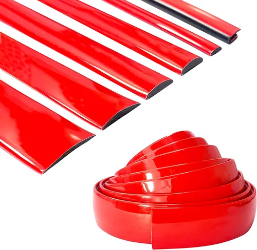 Vista 13 de 16 pies de sólido rojo para coche y moto autoadhesivo recortar exterior e interior Universal salpicadero parachoques ventana puerta lateral