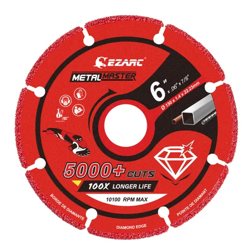 Vista 10 de Rueda de corte de diamante EZARC de 4 1/2 x 7/8 pulgadas para metal, rueda de corte con más de 5000 cortes en barras de refuerzo, acero, hierro