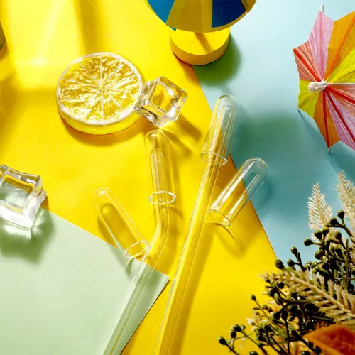 Vista 3 de 10 puntas de vidrio para pajilla, tapas transparentes reutilizables (0.59 pulgadas)