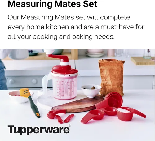 Vista 2 de TUPPERWARE Brand Measuring Mates - Juego de 6 tazas medidoras + 6 cucharas, apto para lavavajillas y libre de BPA