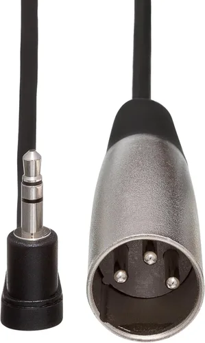 Vista 2 de Cable Hosa estéreo acodado de 1/8 pulgadas a cable macho XLR, miniconector de audio de ángulo recto, 15 pies, Negro