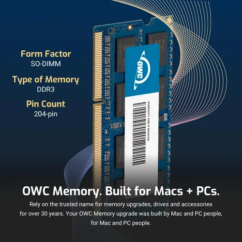 Vista 4 de OWC Memoria RAM SO-DIMM PC8500 DDR3 1066MHz SO-DIMM de 4 GB (2 x 2 GB) compatible con MacBook de finales de 2008, 2009 principios de 2010, modelos