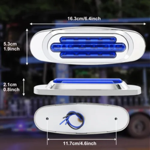 Vista 5 de 2 luces LED de marcador de remolque de 16 LED, luz de espacio para montaje en superficie, 5.9 pulgadas, impermeable, sellada, luz indicadora