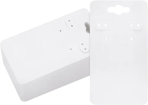 Vista 8 de joycraft 100 tarjetas de aretes con 6 agujeros, tarjetas negras de 2 x 3.5 pulgadas, etiquetas de exhibición de joyas de papel en blanco
