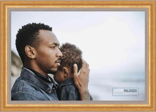 Vista 3 de Poster Palooza 11x16 Traditional Gold Complete Wood Picture Frame with UV Acrylic Plexiglass, Foam Board Backing & Hardware Included