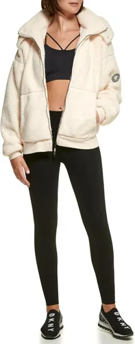 Vista 5 de DKNY Chaqueta deportiva de forro polar con capucha para mujer