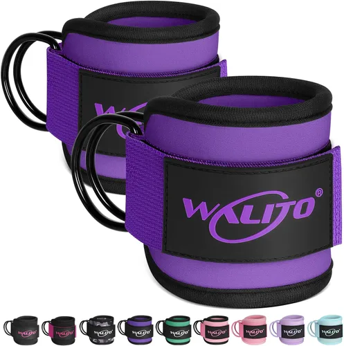 Vista 14 de WALITO Correas de tobillo de gimnasio para máquinas de cable, mujeres y hombres, puños de tobillo con retroceso de glúteos, accesorios de máquina