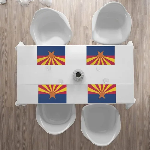 Vista 6 de Rectangular Placemats Set of 4, Heat Resistant Arizona Flag Printed Kitchen Dining Table Mats