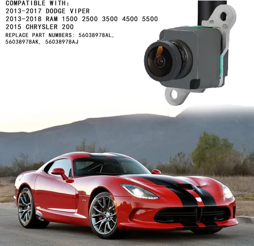 Vista 2 de Cámara de respaldo de visión trasera compatible con Dodge Viper 2013-2017, Ram 1500 2500 3500 4500 5500 2015, Chrysler 200 2015 Reemplaza la cámara