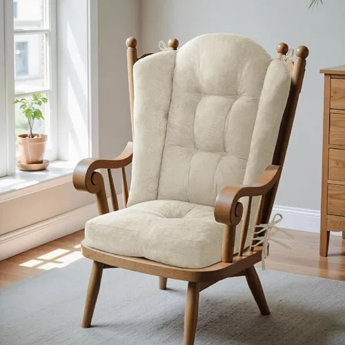 Vista 36 de Wingback Cojín para silla mecedora, cojines grandes para silla Adirondack, esponja de alta densidad, almohadillas de felpilla cómodas para Negro