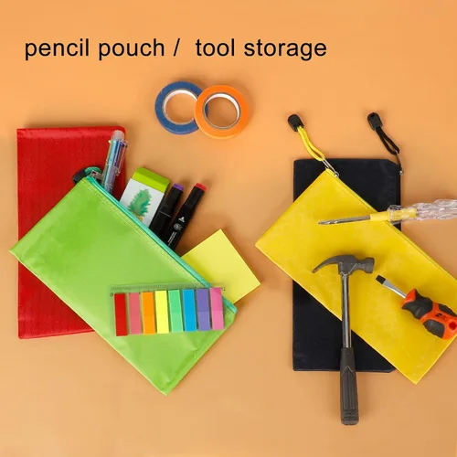 Vista 6 de EOOUT 24 bolsas para lápices a granel, tamaño A6, bolsas impermeables para lápices para suministros de oficina, niños, accesorios de viaje