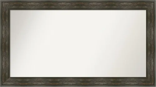 Vista 88 de Amanti Art Espejo de baño marrón para sobre fregadero, 26 x 26 pulgadas, espejo de tocador cuadrado marrón rústico Alexandria, marco de madera