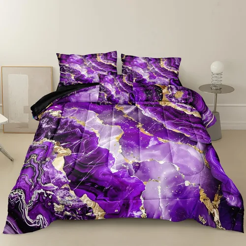 Vista 19 de Bedbay Juego de edredón de playa tamaño King, juego de ropa de cama costera de 3 piezas con diseño de concha de mar, conchas y vida marina, juego