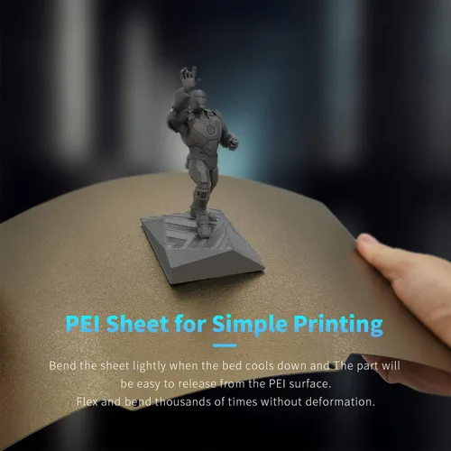 Vista 5 de Doble Cara para Bambu Lab X1/X1C/X1E/P1P/P1S/A1 Placa de Construcción PEI Hoja para Cama Calentada de Acero con Muelle Plataforma Flexible de Acero