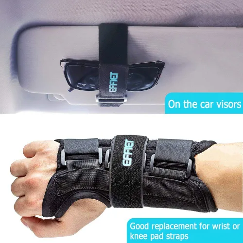 Vista 4 de Paquete de 3 correas elásticas de para visera de automóvil, correa de almacenamiento ajustable para extensión de cable de extensión