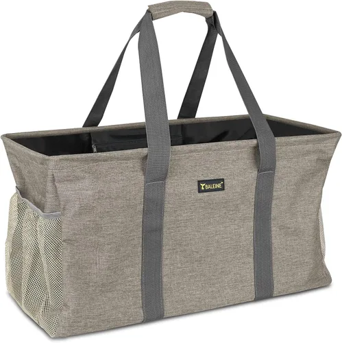 Vista 16 de BALEINE Bolsa utilitaria extra grande con marco de alambre para almacenamiento, Gris, 16,5 x 14 x 10 pulg.