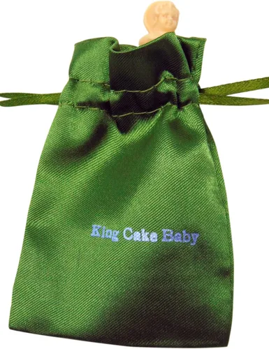 Vista 5 de Westmon Works King Cake Baby Jesus Figurine Mardi Gras Mini figura con bolsa de regalo