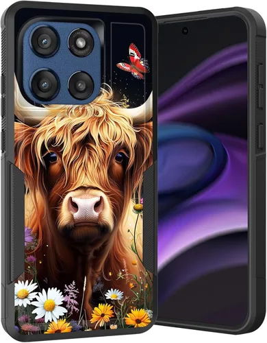 Vista 206 de para Moto G Play 4G 2024, funda de dos capas híbrida resistente y a prueba de golpes, PC duro + silicona suave protectora para Motorola Moto G Play