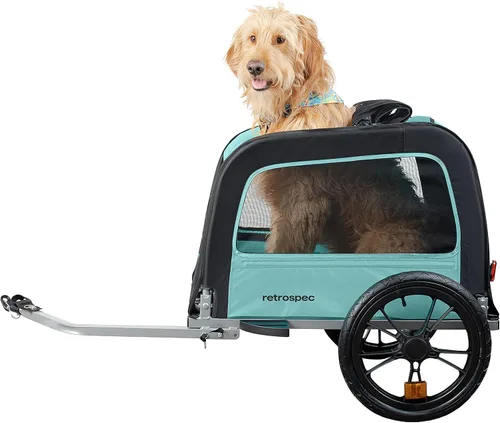 Vista 9 de Retrospec Rover Waggin' - Remolque de bicicleta para mascotas, para perros pequeños y medianos, marco plegable con ruedas de 16 pulgadas