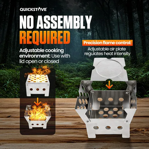 Vista 4 de Kit de cocina de emergencia portable para campamento. Estufa multigasolina, olla de acero inoxidable y alimentos, ideal pata kits de supervivencia