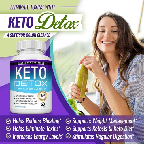 Vista 5 de Toplux Keto Detox Pills Extracto de limpieza avanzada – Fórmula limpiadora de colon Acai natural de 1532 mg, toxinas de descarga y exceso
