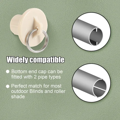 Vista 4 de Kit de bungee + tapas finales, soportes de montaje universales de repuesto para persianas enrollables exteriores e interiores (beige, 2 unidades)