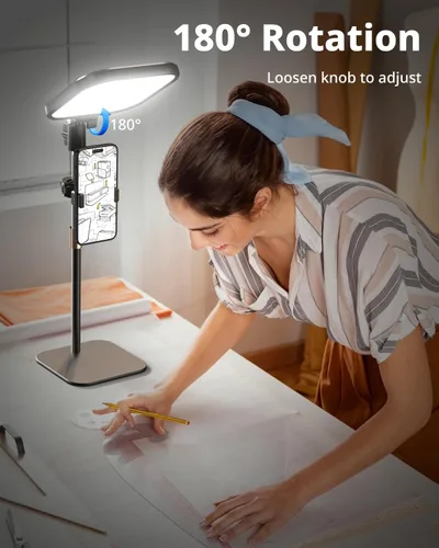 Vista 3 de UBeesize Iluminación de zoom para computadora, iluminación de videoconferencia para videollamadas, luz de escritorio con soporte y soporte