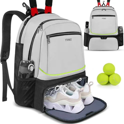Vista 14 de Ytonet Tennis Bag Tennis Backpack for Women Men 2 Rackets with Insulated Pocket Ventilated Shoe Compartment