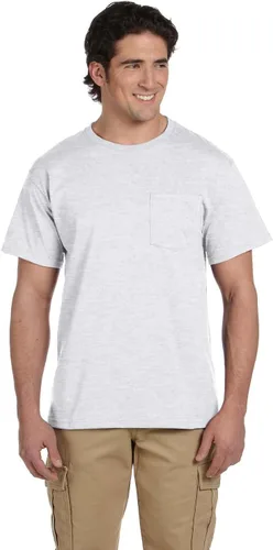 Vista 7 de Jerzees Camiseta pesada con cuello redondo y bolsillo en el pecho para hombre