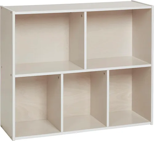 Vista 13 de ECR4Kids Streamline - Armario de almacenamiento de 5 compartimentos, 30 pulgadas, muebles de aula, gris lavado