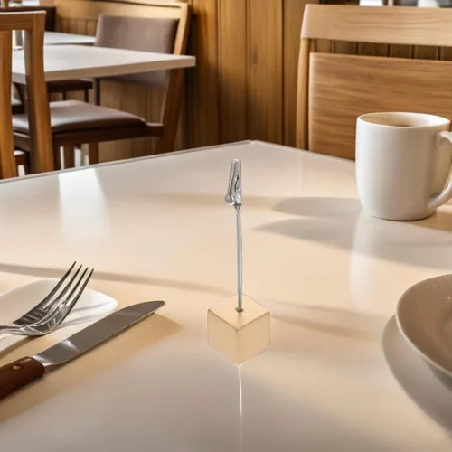 Vista 7 de NUOBESTY 10pcs Cube Base Memo Clip Holder - Table Number Place Card Holder with Alligator Clasp for Displaying Photos Name Cards Paper Notes for