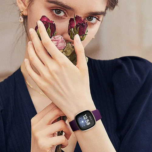 Vista 5 de Dirrelo Bandas compatibles con Fitbit Sense/Versa 3 / Versa 4 / Sense 2, correa deportiva de TPU suave, pulsera de repuesto para mujeres y hombres