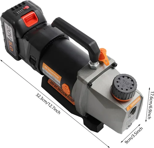 Vista 3 de Bombas de vacío de laboratorio eléctricas de una etapa 5Pa con batería de litio, batería de litio de 80 W, 2.5 CFM, 20 V, inversor de CC, sin