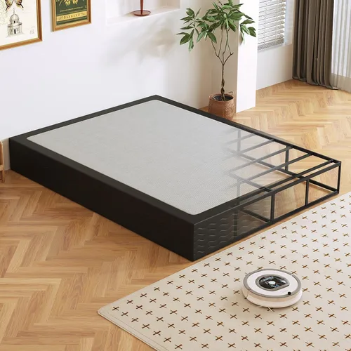 Vista 13 de Base de colchón individual de perfil alto de 10 pulgadas de alto, marco de metal resistente con funda de tela, fácil montaje, sin ruido