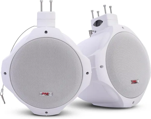 Pyle Wakeboard - Altavoces de torre de 8 pulgadas, 300 W y altavoz de agudos de 1 pulgada, sistema de audio marino de 2 vías, diseño estilo bala