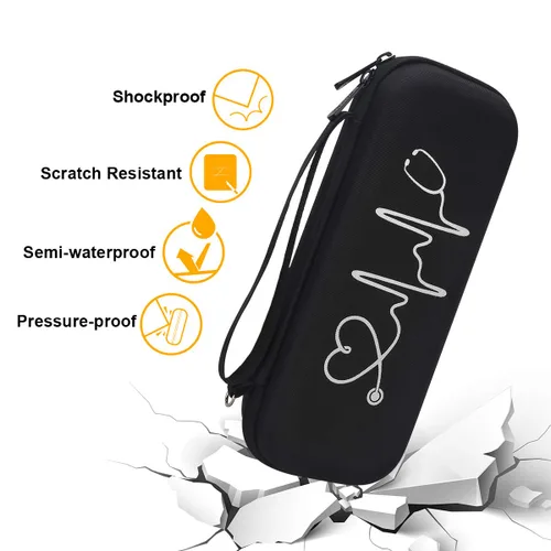 Vista 2 de BOVKE Funda para Estetoscopio para 3M Littmann Classic III Monitoring, Lightweight II S.E, Cardiology IV Diagnostic, Estetoscopios MDF Acoustica