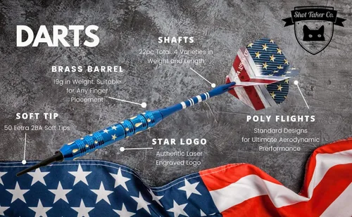 Vista 6 de Juego de dardos de punta suave, dardos profesionales para diana electrónica, incluye cañones de latón, ejes de plástico y aluminio, juntas tóricas