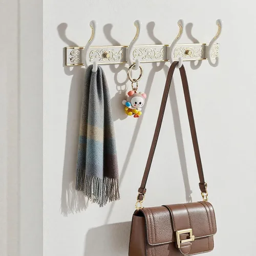 Vista 3 de Perchero de pared con ganchos de montaje en pared para colgar, ganchos de pared vintage de aluminio engrosado sólido, perchero para ropa y sombreros