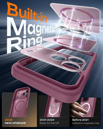 Vista 331 de TOCOL Funda para iPhone 11, compatible con Magsafe, protección completa de cámara, imanes integrados, protección contra caídas, funda translúcida