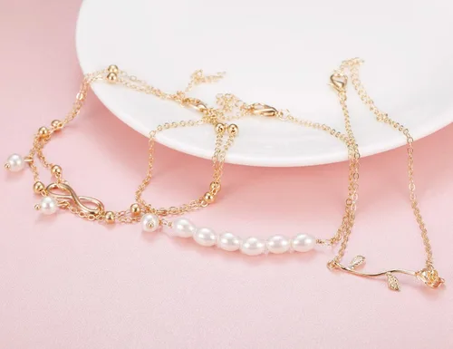 Vista 6 de Finrezio 8-12PCS Anklets for Women Girls Adjustable Boho Turtle Starfish Beach Ankle Bracelets Foot Jewelry Set Handmade