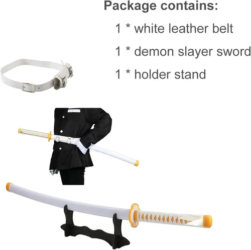 Vista 6 de Espada Demon Slayer para cosplay con soporte para cinturón, 41 pulgadas